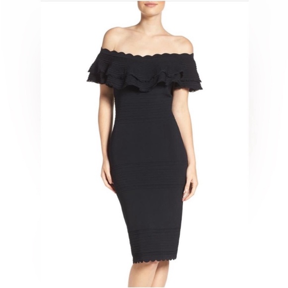 Eliza J Dresses & Skirts - Eliza J Off The Shoulder Ruffle Shealth Dress